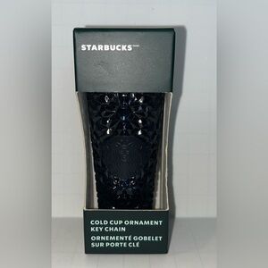 NEW Starbucks Coffee Navy Blue Gemstone Cold Cup Ornament Keychain faceted
